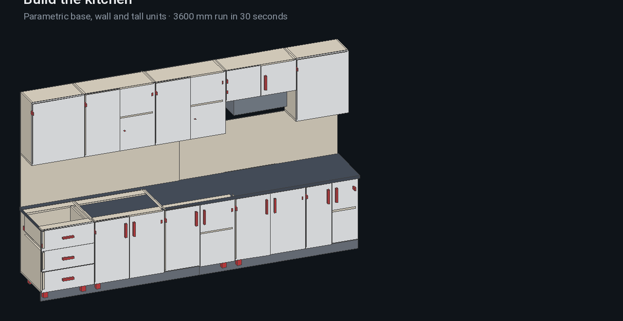 Kitchen run generated by Panelwright